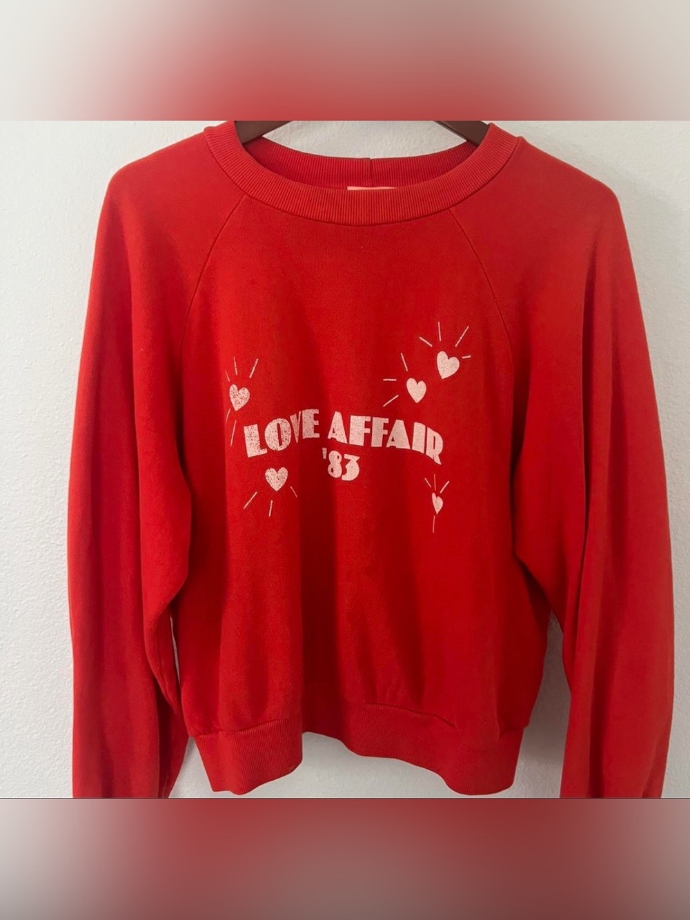 LNA Red 'Love Affair '83' Crewneck Sweatshirt
